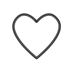 Heart Outlined Black