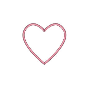 Pink Heart Outline Embroidered Icon