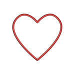 Heart Outlined Red
