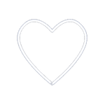 Heart Outlined White