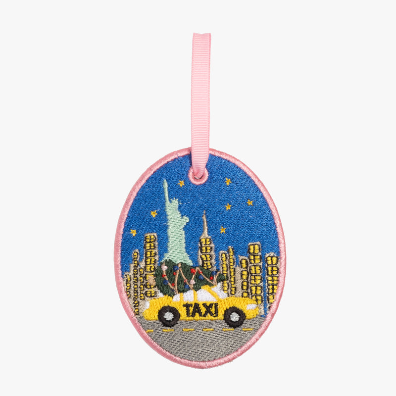 NYC Taxi Oval Ornament POS
