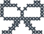 Navy Cross Stitch Bow