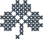 Navy Cross Stitch Clover
