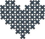 Navy Cross Stitch Heart