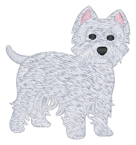 New Westie Dog 200 Embroidered Icon