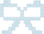 Powder Blue Cross Stitch Bow