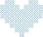 Powder Blue Cross Stitch Heart