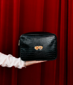 Valentine's Day Cat Small Croc Pouch