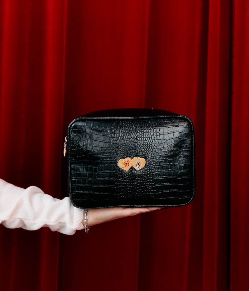 Valentine's Day Cat Small Croc Pouch