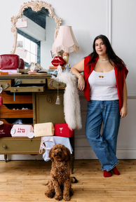 Valentine's Day Dog Pointelle Tank Top