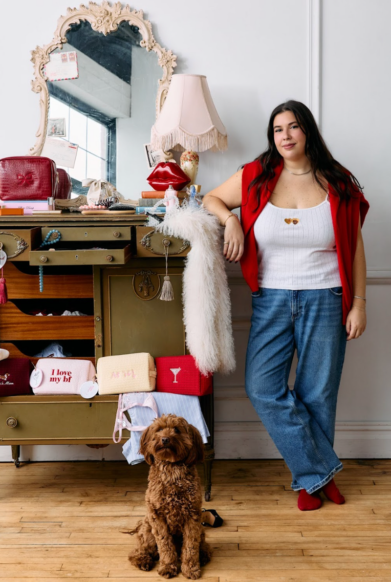 Valentine's Day Dog Pointelle Tank Top