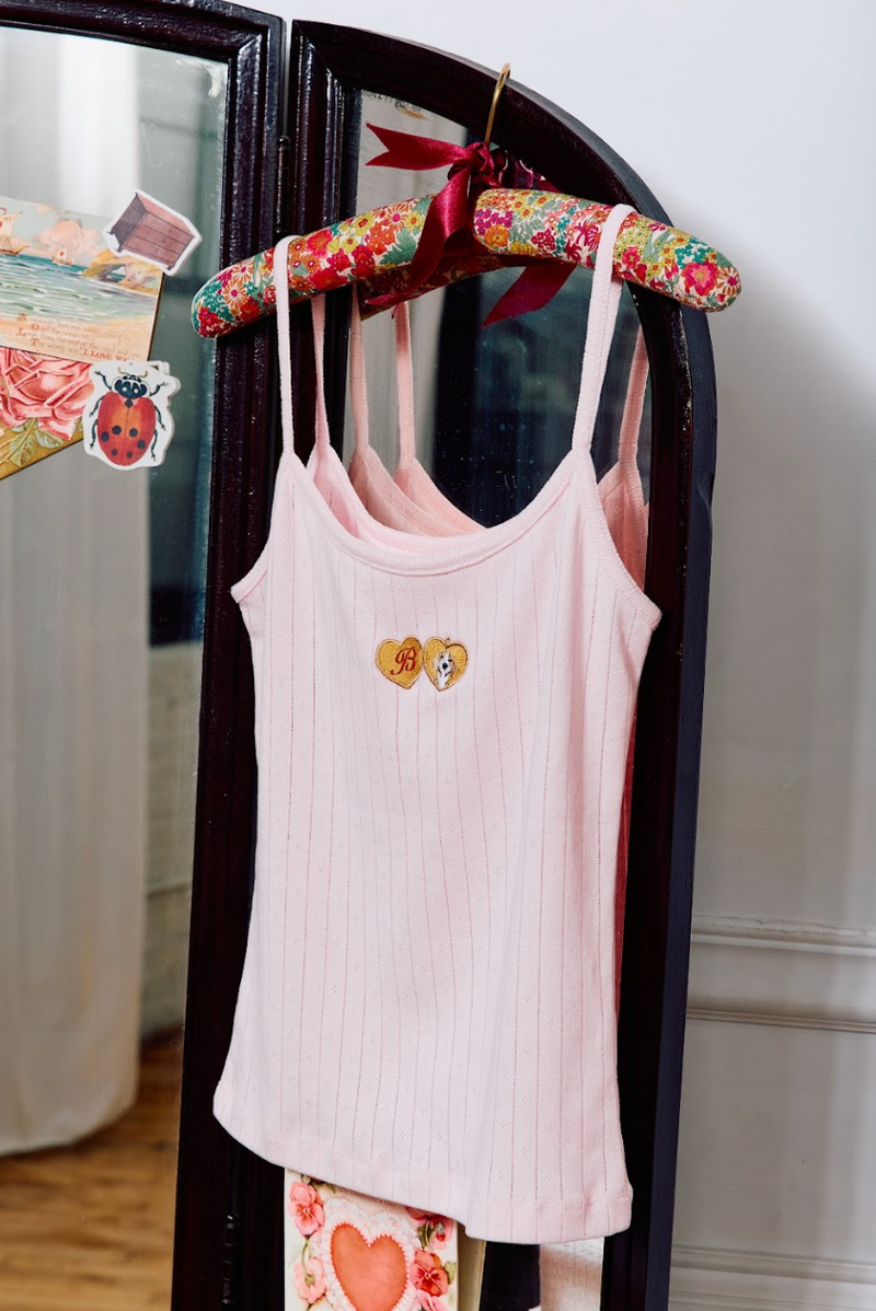 Valentine's Day Dog Pointelle Tank Top