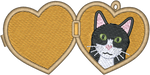 Shorthair Black and White Cat Locket