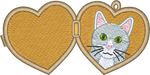 Shorthair Grey and White Cat Locket