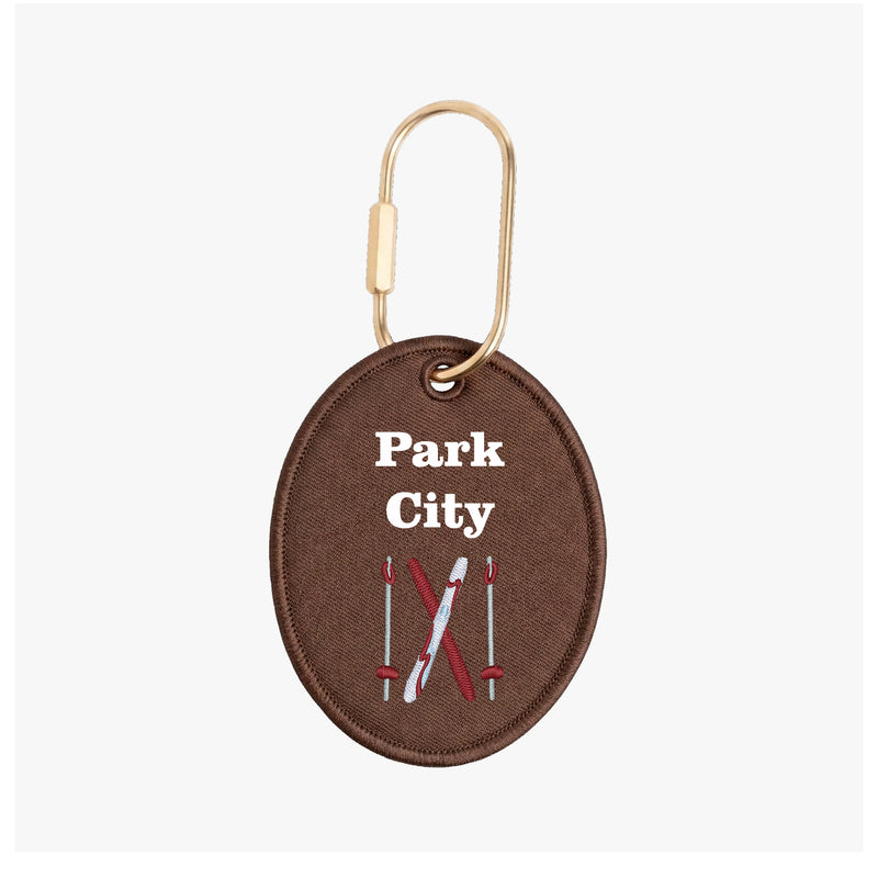 Ski Destination Oval Charm