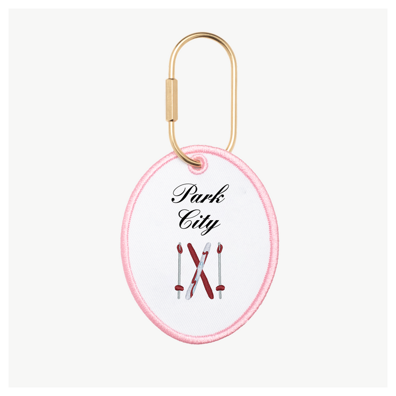 Ski Destination Oval Charm