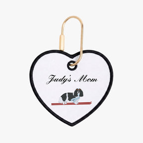 Ski Dog Heart Charm
