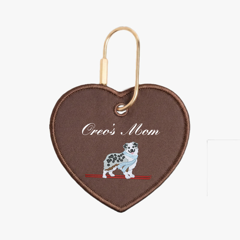 Ski Dog Heart Charm