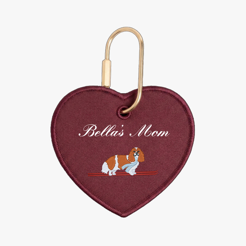 Ski Dog Heart Charm