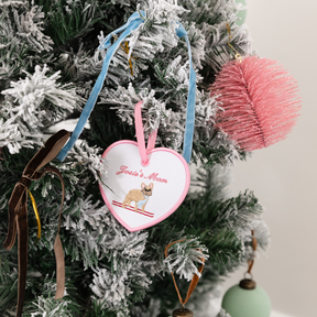 Ski Dog Heart Ornament