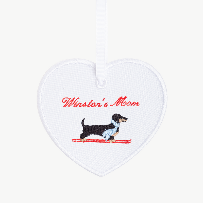 Ski Dog Heart Ornament