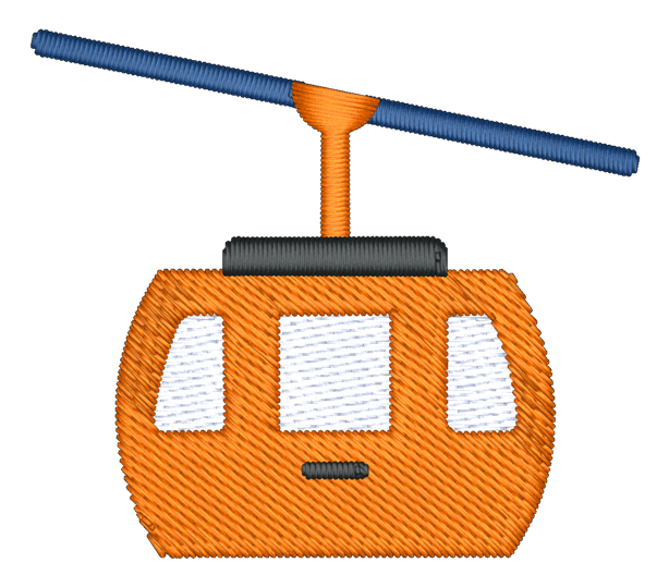 Ski Gondola Embroidered Icon