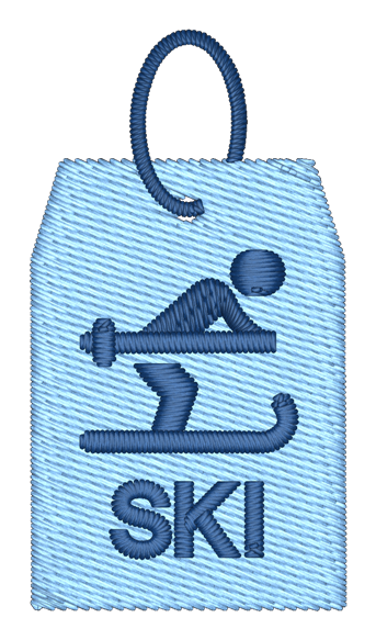 Ski Pass Embroidered Icon