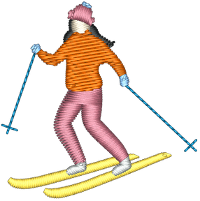 Skier Embroidered Icon