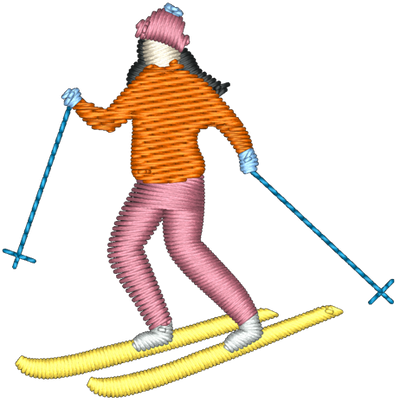 Skier Embroidered Icon