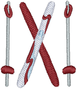 Skis Embroidered Icon