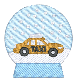 Taxi Snowglobe Embroidered Icon