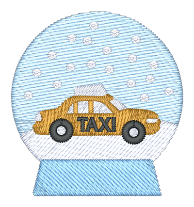 Taxi Snowglobe Embroidered Icon