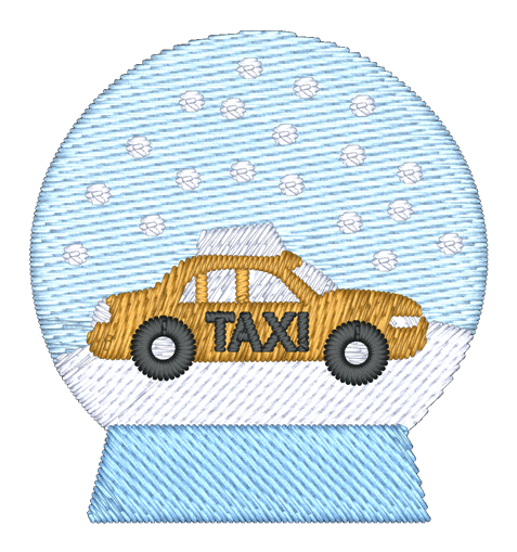 Taxi Snowglobe Embroidered Icon