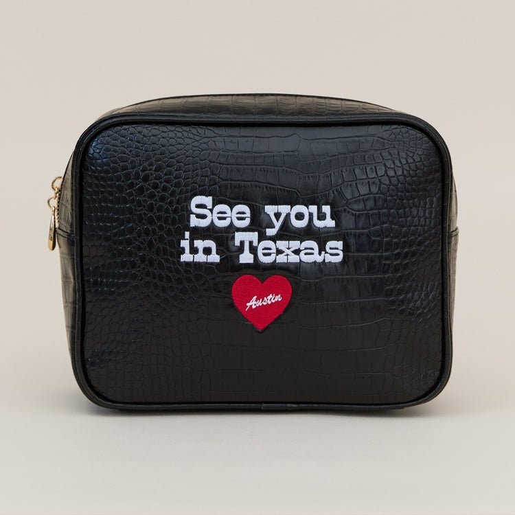 Texas Signature Small Croc Pouch