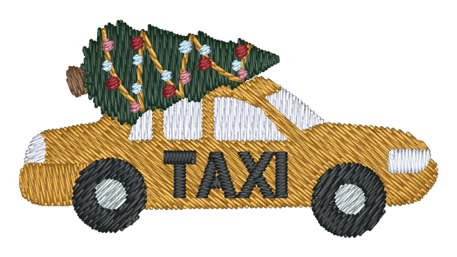 Tree Taxi Embroidered Icon