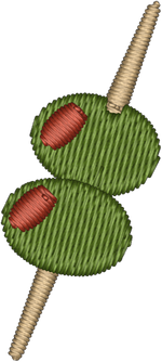Two Olives on Toothpick