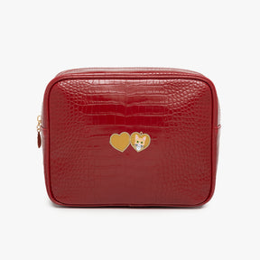 Valentine's Day Cat Small Croc Pouch