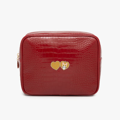 Valentine's Day Cat Small Croc Pouch