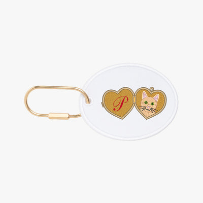 Valentine's Day Cat Oval Charm