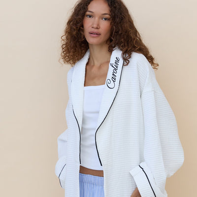 Custom Text Waffle Robe