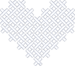 White Cross Stitch Heart