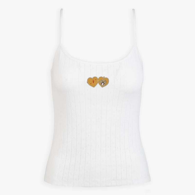 Valentine's Day Dog Pointelle Tank Top