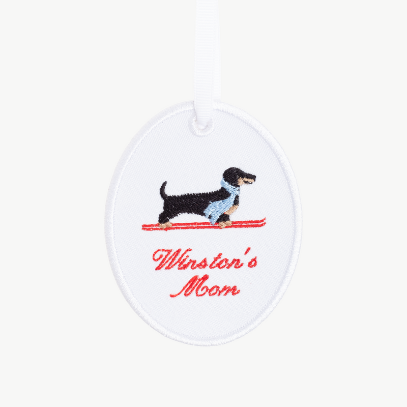 Ski Dog Oval Ornament