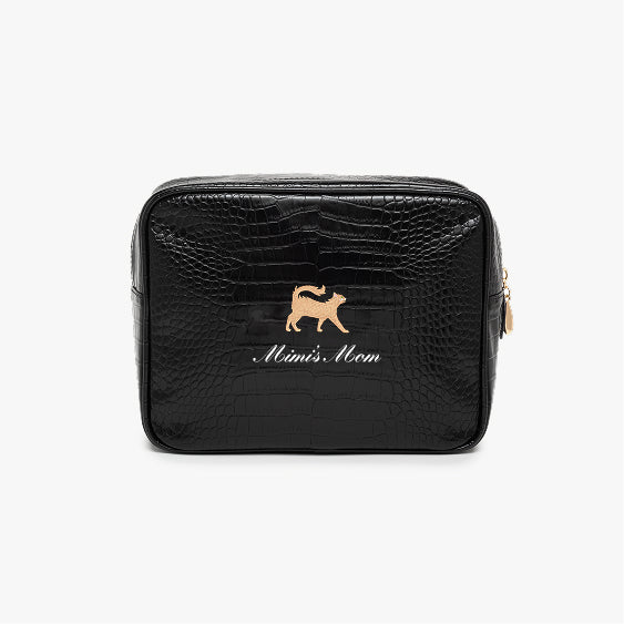Cat Mom Small Croc Pouch