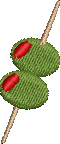 Two Olives on Toothpick